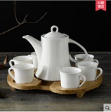 简约新款白色骨陶瓷茶壶茶杯套装水壶水杯套具创意家商用下午茶具