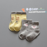 特～小米米新生儿婴儿小熊提花短筒袜 男女宝宝袜子