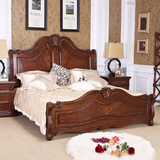 品牌家具 清仓处理 全实木美式欧式榆木 1.8米双人床 主卧保姆床