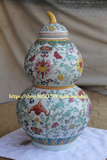 景德镇陶瓷器花瓶摆件手绘仿古粉彩招财葫芦花瓶玄关客厅陶瓷花瓶