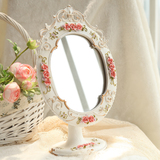 鑫盈众欧式创意化妆镜 可调节角度大号家居台式镜子公主镜