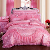 结婚床上用品四件套床单式4件套新婚庆粉色被套家访多件套被套