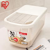 出口日本IRIS爱丽思米桶10KG 防虫防潮透明带盖塑料储米箱面桶