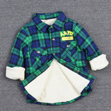 男童衬衣加绒加厚1-3-5岁冬季儿童衬衫保暖打底衫宝宝上衣外套潮