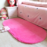 加厚丝毛椭圆形地毯客厅卧室茶几地毯满铺房间床边毯防滑地垫定制