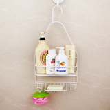 壁挂式浴室置物架卫生间花洒挂篮白色洗发水收纳简易创意沐浴露架