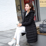 2015冬季新款韩国棉衣女中长款修身棉服过膝连帽棉袄冬装外套女潮