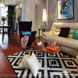 特价现代时尚潮流新颖简约宜家菱形黑白色格子卧室客厅可水洗地毯