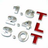 汽车1.4T1.6T1.8T2.0T3.0T2.4L3.0L尾标 金属车贴 个性排量字母标