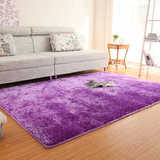 恒亚斯地毯客厅茶几卧室地毯 亮光丝毛加厚床边毯地垫满铺地毯 紫