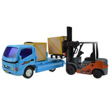 正品力利工程系列平板小货车卡车运输车叉车组合儿童玩具汽车模型