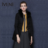 IVENI/依维妮2016冬装新款韩版棉衣女中长款修身显瘦羽绒棉服外套