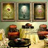 手绘古典怀旧花卉油画欧式客厅卧室餐厅装饰有框画YHG028骄傲玫瑰