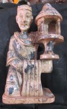 古玩董收藏#24 民国时期老青白玉器 人物宫灯 摆件装饰品 5125