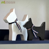 木制小狗卡通抽象北欧风格动物装饰品创意摆件摆设家居特价