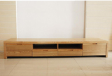 上海水曲柳电视柜客厅电视柜实木背景墙柜2.2米2.4原木色现代简约