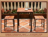 美式乡村餐桌椅组合 简约现代铁艺实木客厅饭桌子大小户型整装