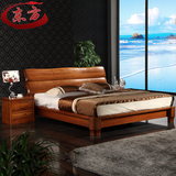 厚重款榆木床高箱储物 1.8米全实木床双人床 现代新中式家具1.5m