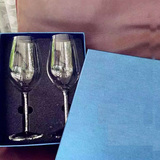 家用无铅水晶高脚杯红酒杯刻字带钻结婚礼物欧式创意玻璃酒杯包邮