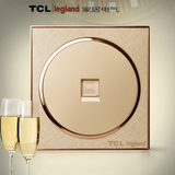 tcl legland墙壁开关插座86型香槟金色圆形 网络网线电脑模块插座