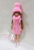 【花舞】AZONE娃娃 6分娃衣 粉色针织背心帽子套装