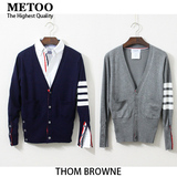 最高版本 Thom  tb毛衣 红白蓝织带 钮扣装饰 针织衫开衫Browne