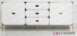现代简约北欧时尚设计师原创白色烤漆样板间定制实木电视柜装饰柜