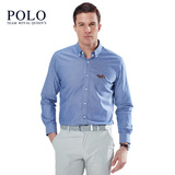 美国皇家保罗POLO正品男装 竖条纹休闲长袖衬衫 纯棉衬衣男