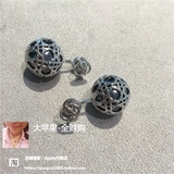 香港代购直播 Dior耳钉 迪奥女圆形镂空大小珍珠耳环经典 E0375SC