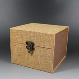 正品宜兴紫砂壶古董玉器包装盒礼品盒正方形收藏定制批发麻布锦盒