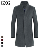 GXG羊毛呢子大衣2015秋冬季男装中长款修身休闲风衣英伦保暖外套