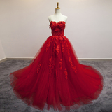 红色婚纱礼服抹胸新款2016春季时尚韩版新娘长拖尾蕾丝复古修身