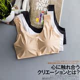外贸原单款 日本牛奶丝按摩胸垫 运动居家全罩杯背心文胸女士内衣