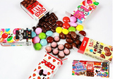 日本进口零食明治小盒装五宝什锦巧克力糖豆多彩5盒装巧克力52g
