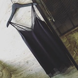 TKSTYLE定制 2016spring舒适蕾丝双层设计小透视贴身吊带连衣裙
