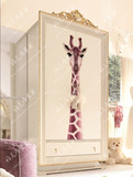 儿童套房 女孩房欧式美式地中海实木可定制家具彩绘两门衣柜