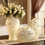 欧式手工陶瓷小花瓶摆件客厅餐桌花艺简约现代插花创意家居装饰品