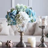 玻璃美式家居客厅样板间软装饰摆设 水晶茶色高脚新古典欧式 花瓶