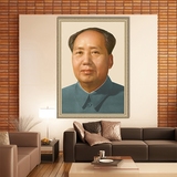 毛主席画像挂画镇宅壁画伟人像玄关装饰画竖版过道油画毛泽东画像