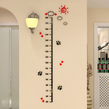卡通猫爪宝宝身高贴身高尺墙贴立体3d墙贴画测量儿童身高墙贴