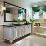 美式现代浴室柜落地橡木卫浴柜田园欧式实木洗脸手盆池组合褚物柜