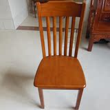 特价东南亚柚木色全实木橡木餐椅餐桌椅靠背椅木面椅子组装烤漆