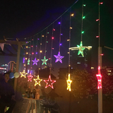 LED彩灯闪灯串灯节日3.5米冰条灯婚庆舞台布置背景窗帘星星装饰灯