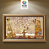 克里姆特生命之树欧式家居客厅装饰品油画风景发财树抽象男女人物