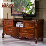 欧申纳斯 美式实木卧室电视柜小电视机柜 欧式高电视桌房间储物柜