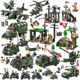 拼装玩具拼插城市塑料儿童礼物军事坦克飞机男孩益智模型乐高积木