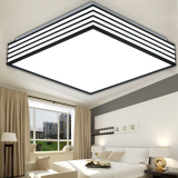 LED客厅长方形吸顶灯具卧室简单线条大气小灯现代简约超薄调光