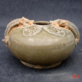 老古董瓷器古玩瓷器宋代瓷器越窑青瓷器收藏双龙戏水罐包真包老