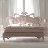 栀初时尚现代法式简欧美式新古典全实木软包雕刻双人公主床婚床