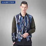 Lilbetter男士夹克 迷彩拼接军装风春季外套韩版修身学生外衣男潮